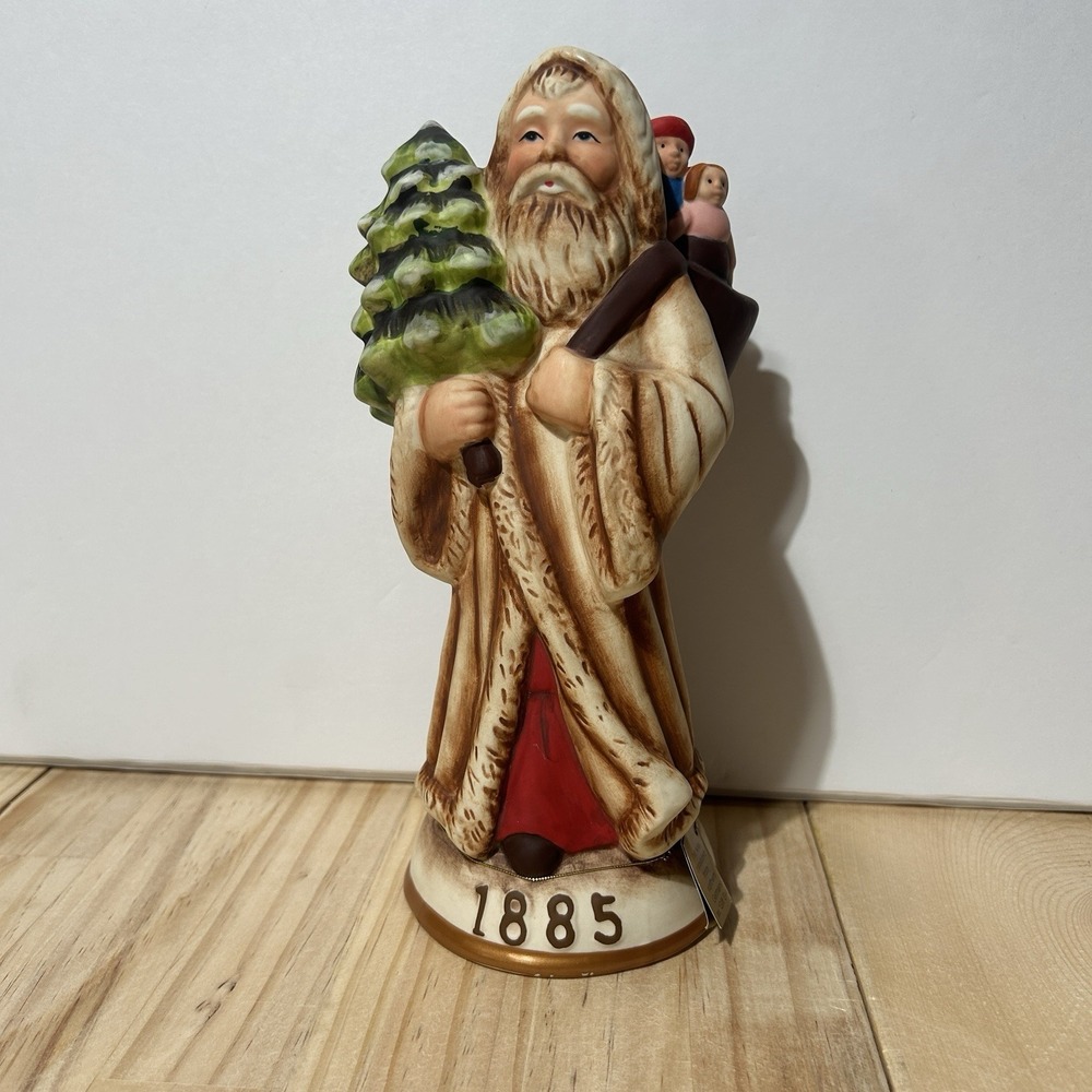 Kris Kringle 1885 Vintage Old World Ceramic Santa Claus Figurine 10 inches